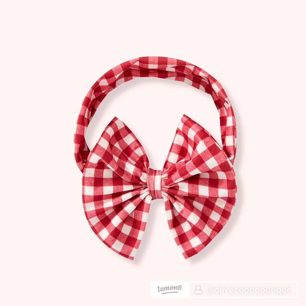Gingham Picnic Dress and Bow - Olive&Coop Boutique