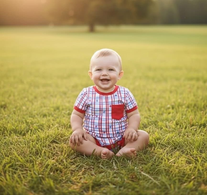 Freedom Fields Boy Romper - Olive&Coop Boutique