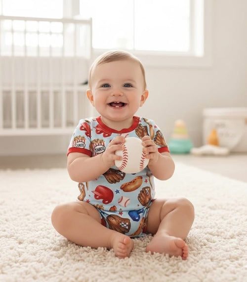 Baseball Life Boy Romper - Olive&Coop Boutique