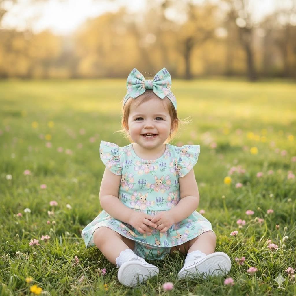 Bunny Bouquet Romper - Olive&Coop Boutique